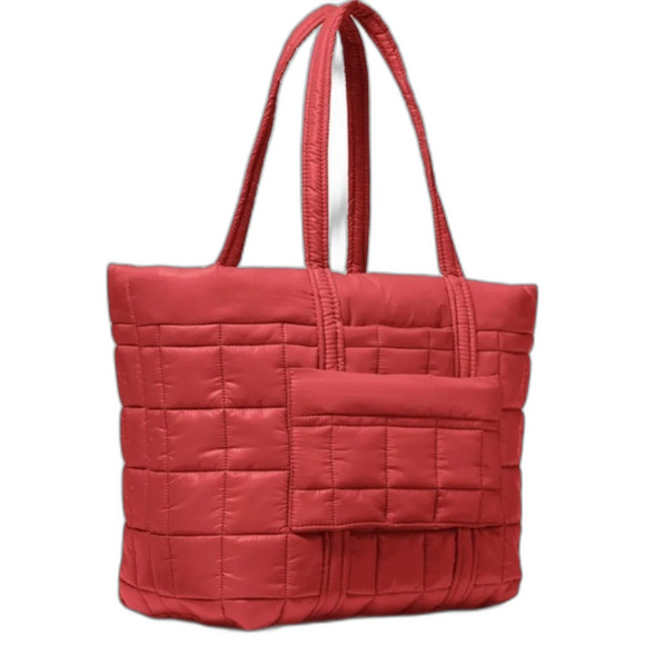 Michael Kors Stirling Small Quilted Recycled Polyester Tote Bag - Red $258 - Picture 9 of 11
